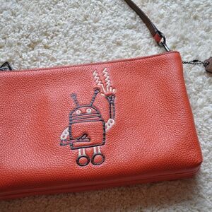 COACH X KEITH HARING ROBOT ORANGE CROSSBODY BAG